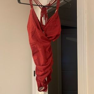 Merona maternity swim suit in burgundy size large